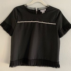 Boutique Matching Top & Pants w/ Tulle & Pearls